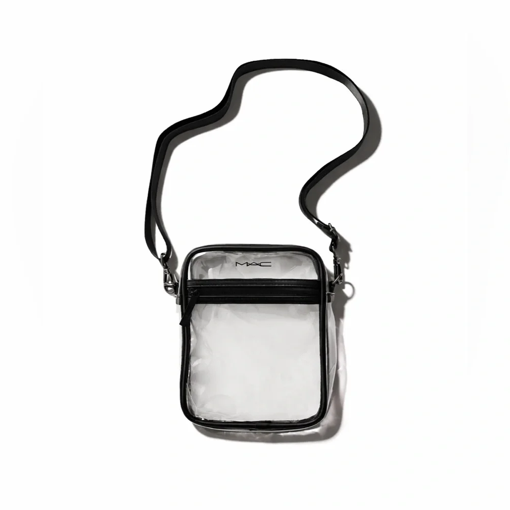 MAC Cosmetics Transparent Crossbody Bag with Black Trim